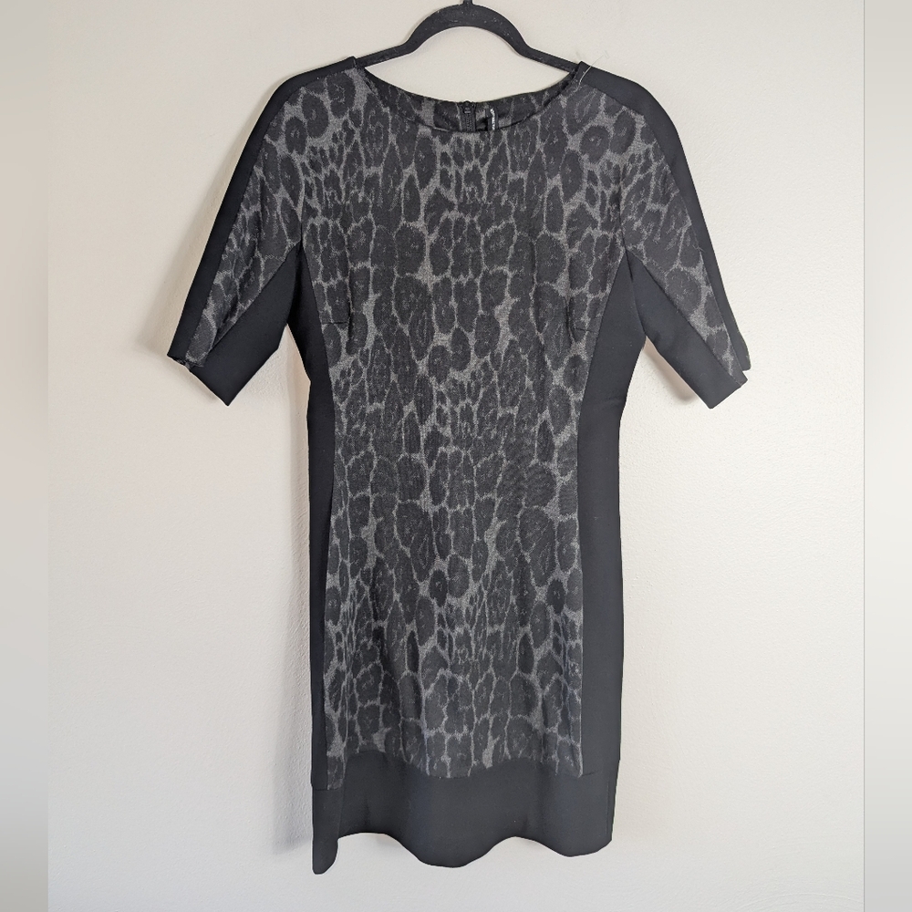 M W118 by Walter Baker Black Animal Print Sheath Dress